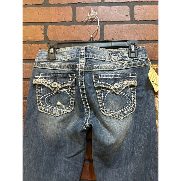 Women's Silver Pioneer Boot Cut 90's Jeans Size 26 NWT Thick Stitch Flap Pocket - Picture 13 of 14